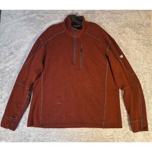 KUHL Mens Red Quarter Zip Fleece Pullover Jacket XXL Born in the Mountains Fall